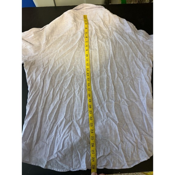 Men's MICHAEL KORS Purple Linen Blend Size XL Button Front Shirt - Picture 8 of 8